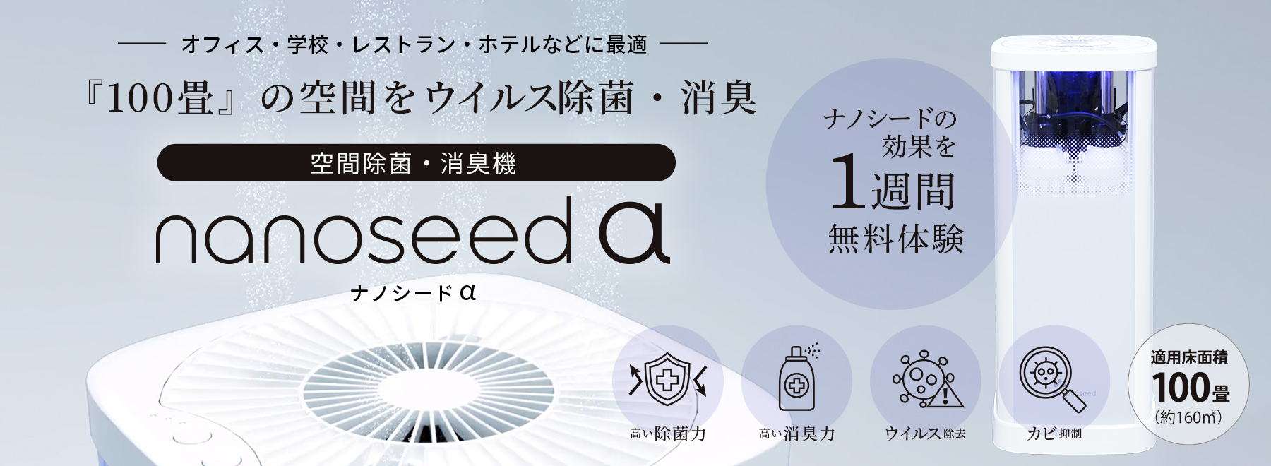 空間除菌・消臭機 nanoseedα ナノシードα